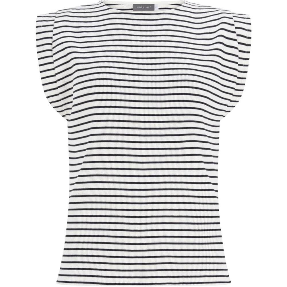 Mint Velvet Stripe Extended Sleeve T Shirt